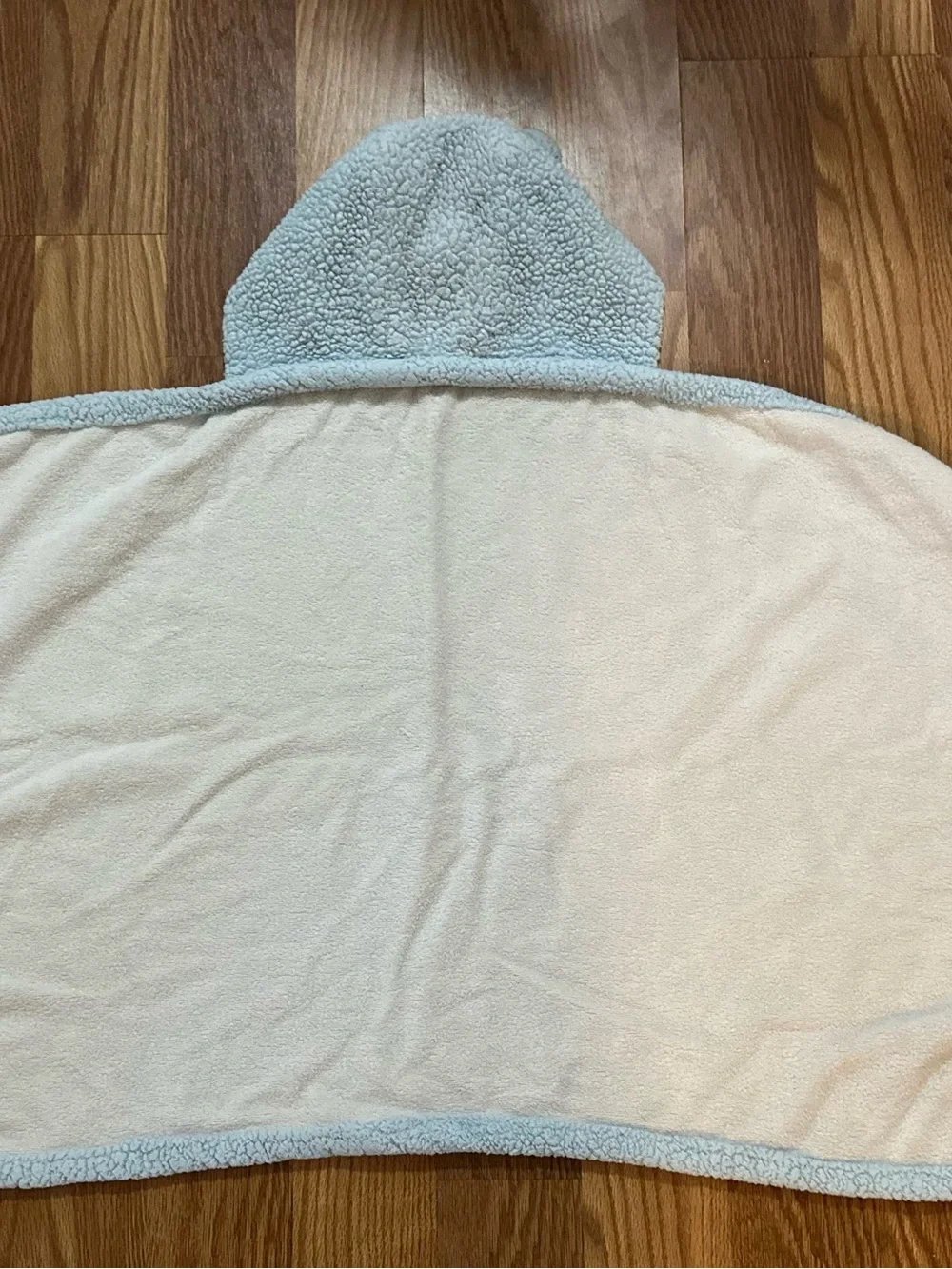 Little Giraffe chenille blue hooded towel with bear ears